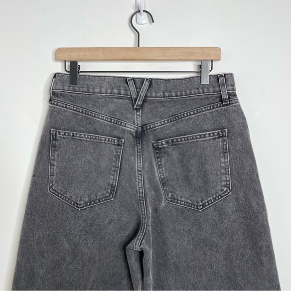 VERONICA BEARD Jeans Taylor Cropped Frayed High Rise Wide Leg in Ash Onyx Sz 29 - Picture 11 of 17